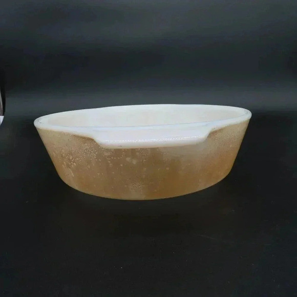 Vintage Fire King Peach Luster Ovenware Casserole Dish Baking Dish - Picture 3 of 10